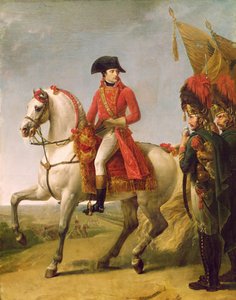 Napoleón Bonaparte (1769-1821) Primer Cónsul, revisando sus tropas después de la Batalla de Marengo, 1802-03 de Antoine Jean Gros