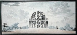 Diseño para una casa para un cosmopolita, 1783 (detalle) de Antoine Laurent Thomas Vaudoyer