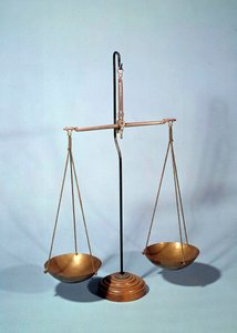 Instrumento de medición: balanza de Antoine Lavoisier (1746-1794), químico francés de Antoine Laurent de Lavoisier