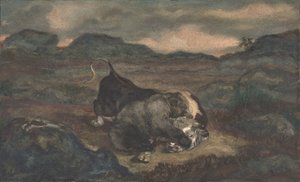 Oso matando toro de Antoine Louis Barye