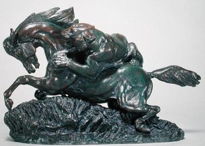 Caballo sorprendido por un tigre de Antoine Louis Barye