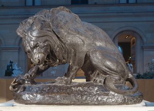 León con una serpiente ... de Antoine Louis Barye
