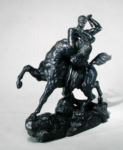 Teseo combatiendo al centauro Bienor (vista frontal) de Antoine Louis Barye