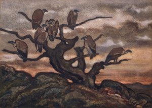 Buitres en un árbol, 1810-75
