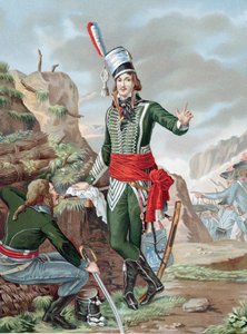 Francois Severin Marceau-Desgraviers (1769-1896) Militar revolucionario francés: ejército republicano de La Vendée: combatió en Fleurus, Maguncia, Mannheim y Coblenz. Herido mortalmente en Altenkirchen. Cromolitografía sobre pintura. de Antoine Louis Francois (after) Sergent Marceau