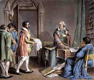 Jean Hennuyer, Obispo de Lisieux, Salva las Vidas de los Hugonotes en su Diócesis de Antoine Louis Francois (after) Sergent Marceau