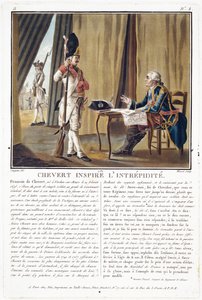 François Chevert (1695-1769) inspira coraje, grabado por Jean Baptiste Morret, 1789 de Antoine Louis Francois Sergent Marceau