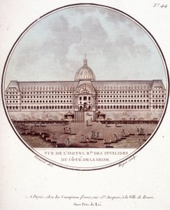 Vista del hotel regional des Invalides en el lado del Sena, París. En vistas pintorescas de los principales edificios de París por Sergeant de Antoine Louis Francois Sergent Marceau
