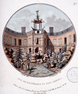 Vista del interior del baño chino, París. En vistas pintorescas de los principales edificios de París por Sergeant de Antoine Louis Francois Sergent Marceau