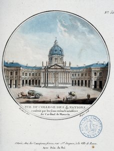 Vista del Colegio de las Cuatro Naciones (Instituto de Francia) - en “Vistas pintorescas de los principales edificios de París”, por Sergeant