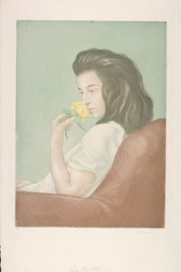 La rosa del té, c.1900 (aguafuerte en color)