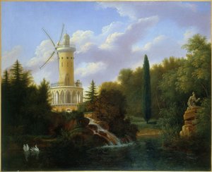 Molino de viento en la Folie-Beaujon en París, 1827