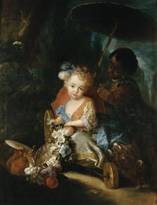 Alemán: El príncipe Friedrich Ludwig en el carruaje del jardín de Antoine Pesne