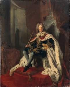 El Rey Federico I en el trono de plata, ca. 1712 de Antoine Pesne