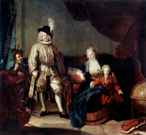 Retrato del Barón von Erlach con su familia de Antoine Pesne
