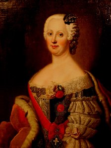 Retrato de Johanna-Elizabeth, Electora de Anhalt-Zerbst, madre de Catalina II de Antoine Pesne