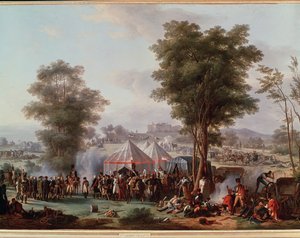 Bivouac del Emperador Napoleón I, cerca del castillo de Ebersberg en Austria 4/05/1809 de Antoine Pierre Mongin