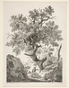 Sin título [Hombre sentado junto a un árbol] de Antoine Pierre Mongin