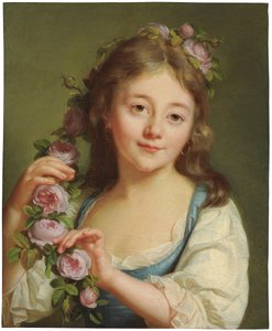Niña con una Guirnalda de Rosas