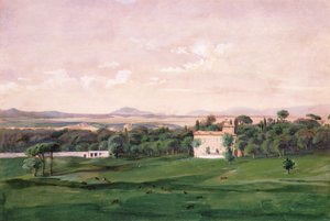 Villa Medici, Roma (acuarela) de Antoine Victor Joinville