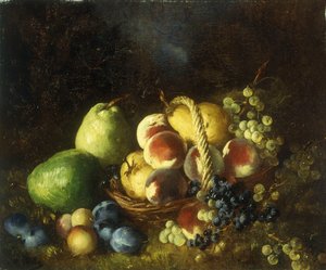 Una canasta de frutas de Antoine Vollon