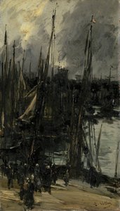 Vista del puerto de Dunkerque (¿o Dieppe?) de Antoine Vollon