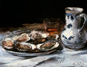Naturaleza Muerta con Ostras, siglo XIX de Antoine Vollon