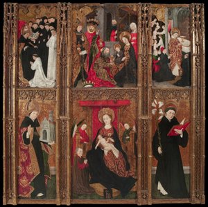 Retablo de la Virgen, San Agustín y San Nicolás de Tolentino de Antoine de Lonhy