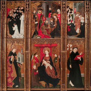 Retable de la vierge, saint Augustin et saint Nicolas de Tolentino - Altarpiece of the Virgin, Saint Augustine and Saint Nicholas of Tolentino - Antoine de Lonhy (1446-1490) Tempera and oil on wood 1462 Museu Nacional d