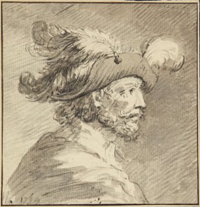 Perfil de un hombre con sombrero de plumas de Antoine de Marcenay de Ghuy
