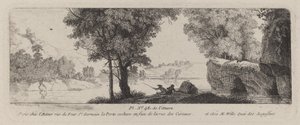 Paisaje Fluvial con un Pescador de Antoine de Marcenay de Ghuy