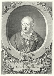Salomon Gessner, pintor y poeta suizo (grabado) de Anton (after) Graff
