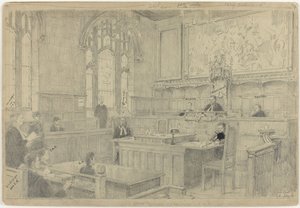 Estudio de toda la composición para el cuadro (inacabado) de la corte holandesa en Londres, junio de 1942 de Anton Abraham van Anrooy