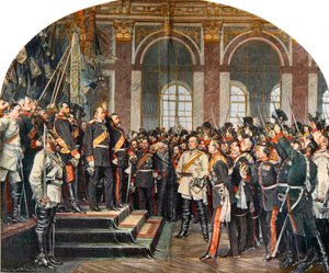 La Proclamación del Imperio Alemán en la Galería de los Espejos en Versalles de Anton Alexander von (after) Werner