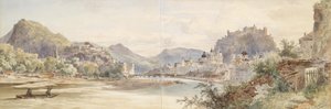 Alemán: Panorama de la ciudad de Salzburgo con la fortaleza de Hohensalzburg de Anton Altmann