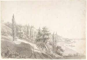 Paisaje con ciudad en el Elba de Anton Carl Dusch