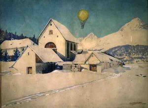 Paisaje con un globo aerostático de Anton Christoffel