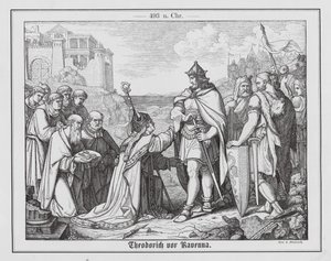 Teodorico el Grande ante Rávena, 493 (grabado)