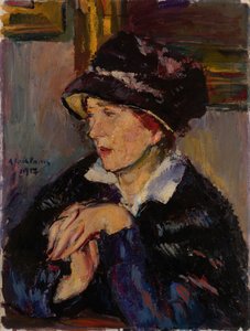 Mujer con un Sombrero Oscuro, 1917