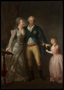 Retrato del príncipe Carlos Augusto de Sajonia con su esposa Sofía y su hija de Anton Graff
