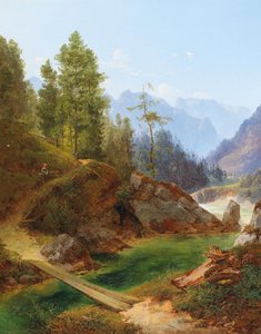 Vista de los Altos Alpes cerca de Weichselboden, en Estiria de Anton Hansch