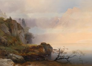 Anton Hansch Atmósfera otoñal en el lago 1846 de Anton Hansch