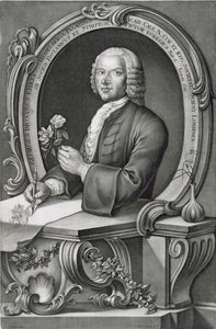 Retrato de Georg Dionysius Ehret (1710-70) grabado por Johann Jakob Haid (1704-67) de Anton Heckel