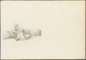 Retrato presunto de Sultana Hadigé sentada en un sofá