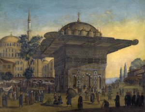 Vista de la fuente Tophane (Top Hane), Estambul, Turquía