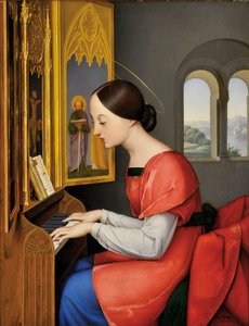Santa Cecilia de Roma tocando el órgano - Pintura de Anton Josef Drager (Joseph Anton Draeger) (1794-1833) de Anton Josef Dräger