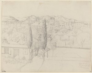 Vista desde mi ventana, via valfonda en Florencia (Jardines en Florencia vistos desde la ventana del artista)