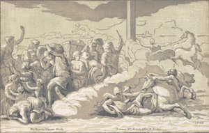 Los israelitas cruzando el Mar Rojo, ca. 1740 de Anton Maria Zanetti