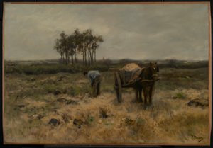 Cavando arena, o El carro de arena, c.1875 de Anton Mauve