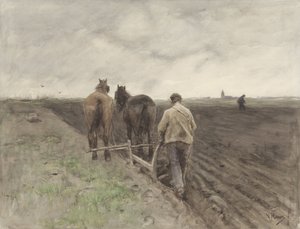 El agricultor detrás del arado de Anton Mauve